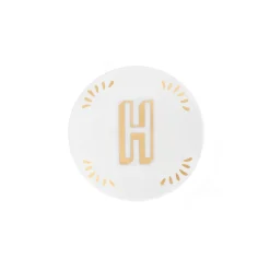 Accessori-Bitossi Home Piattino Lettera H Decalcomania Oro