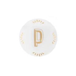 Accessori-Bitossi Home Piattino Lettera P Decalcomania Oro