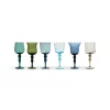 Bicchieri-Bitossi Home Set 6 Calici Forme Assortite - Texture Nuance Blu/Verde
