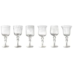 Bicchieri-Bitossi Home Set 6 Calici Forme Assortite - Texture Trasparente