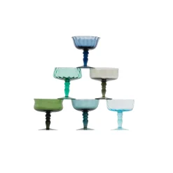 Piatti E Coppe-Bitossi Home Set 6 Coppette Forme Assortite - Texture Nuance Blu/Verde