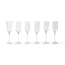 Bicchieri-Bitossi Home Set 6 Flute Forme Assortite Trasparente