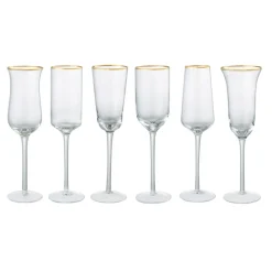 Bicchieri-Bitossi Home Set 6 Flute Forme Assortite Trasparente