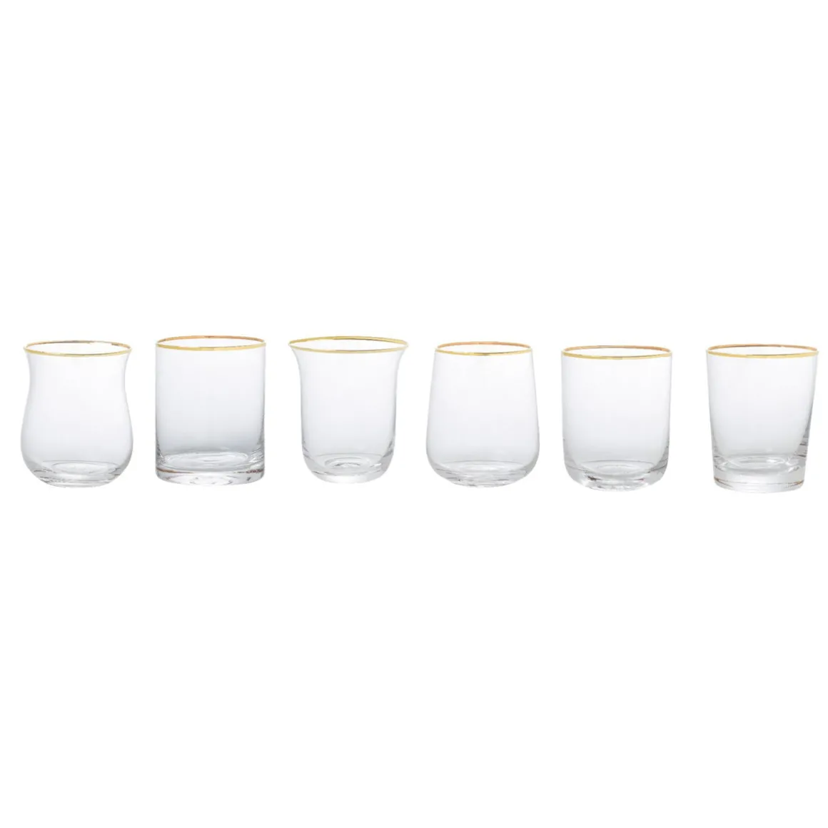 Bicchieri-Bitossi Home Set 6 Tumbler Forme Assortite Trasparente